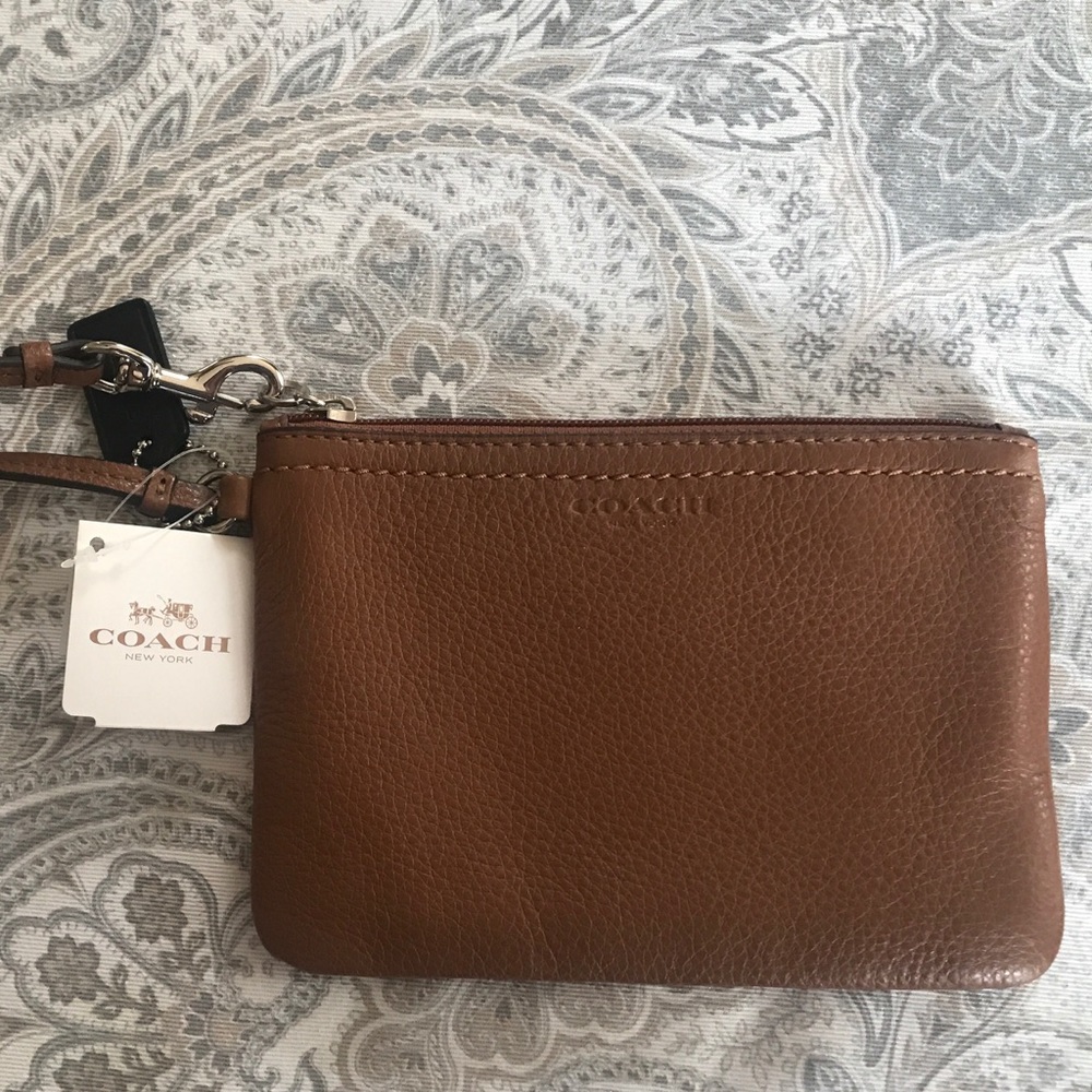 Coach Wristlet (Brown Leather) tags still on!